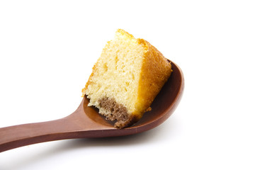 Marmoerkuchen auf Holzlöffel