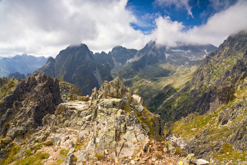view  from Lomnicke sedlo in High Tatras
