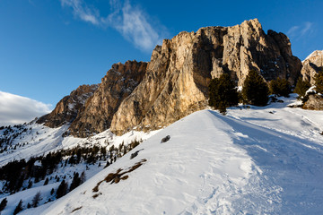 Obraz premium Rocky Mountains on the Skiing Resort of Colfosco, Alta Badia, Do