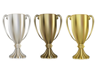 Trophies-gold silver and bronze