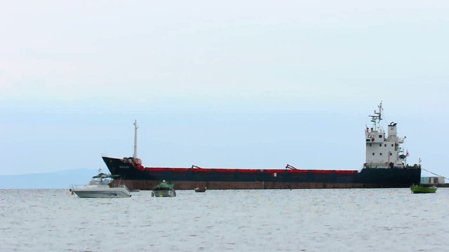 Industrial boat in the dock