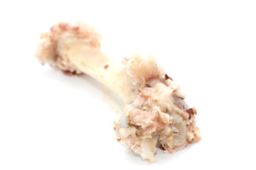 Cooked bones on white background