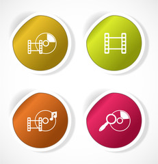 Set of stickers with icons