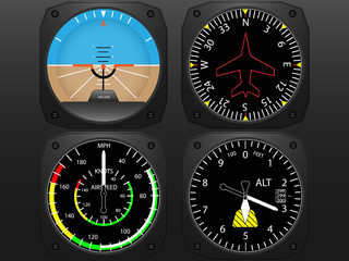 Airplane cockpit  instrument panel