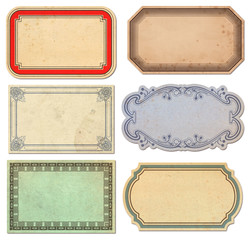 set of 6 vintage paper labels © Anja Kaiser