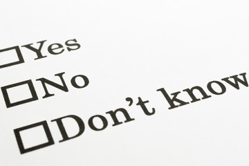 Yes No Don't know check boxes