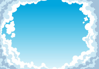 Fototapeta na wymiar Błękitne niebo z chmurami wektora tle