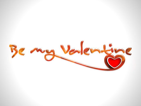 Valentines Day background with text Be My Valentine with glossy