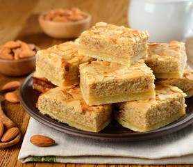 almond cakes on a brown table