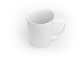 White ceramic cup on white
