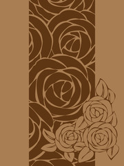 Card template with roses.