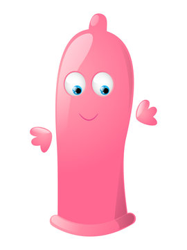 Funny condom character