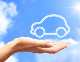 Hand with car