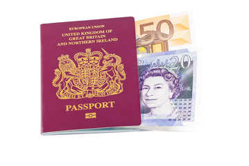 British Passport With Banknotes