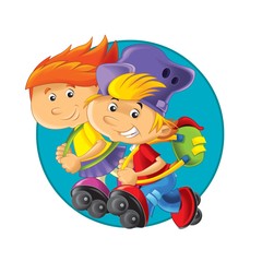 The illustration of the kids - smiling faces