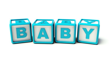 Baby boy playing cubes