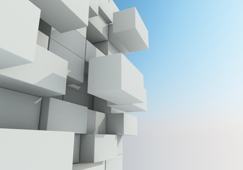 abstract background of box float, 3d rendering