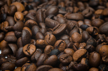 closeup von kaffeebohnen