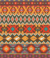 Seamless colorful aztec pattern