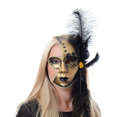The beautiful girl in carnival mask
