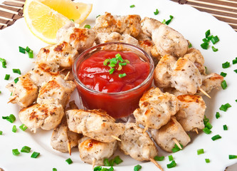 Skewers of chicken 