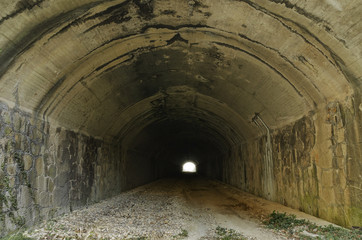 Dark railway abandoned Tunnel