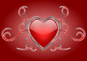 A Shiny Heart with Gothic Swirls