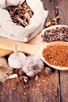 Various spices for cooking
