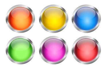 Glowing Round Web Buttons