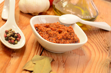 Pesto with ingredients