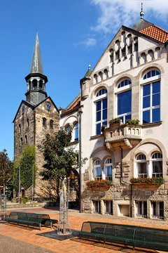 Rathaus und Stadtkirche Wunstorf, Deutschland
