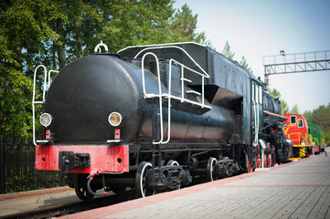 Fototapeta na wymiar steam train locomotive
