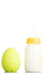 Baby milk bottle and timer
