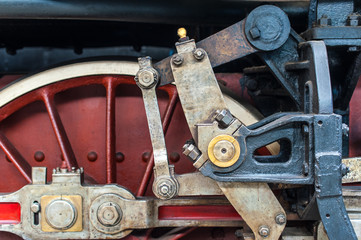 details of an old steam locomotive