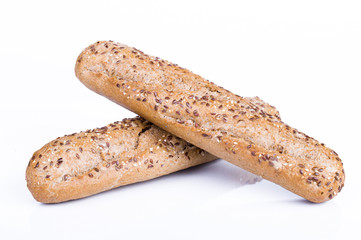 Group of bread isolated.