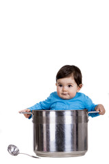 Baby girl in the pot