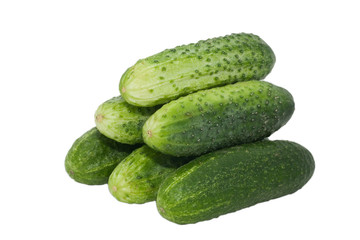 fresh cucumbers isolated on white