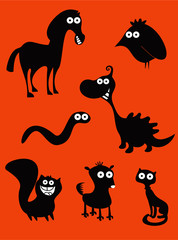 Set of funny animals