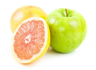 Naklejka na ściany i meble grapefruit koniec zielone jabłko