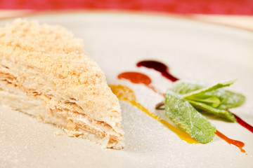 cake with sauce