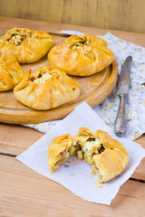 Courgette and feta pies