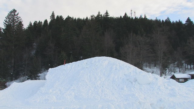 Snowmobile action and tricks