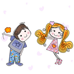 cute children couple