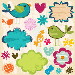 cute textured design elements