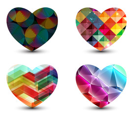 abstract colorful heart shapes illustration