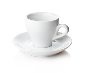 Empty coffee cup and saucer isolated