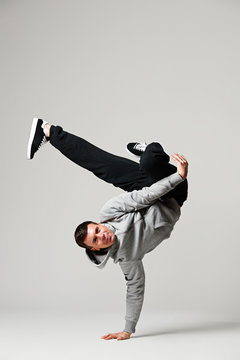 cool b-boy standing in freeze