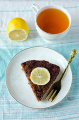 Chocolate cake with lemon