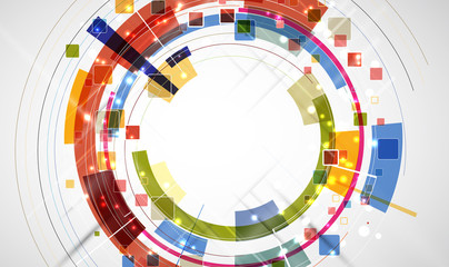 abstract futuristic computer technology round business banner
