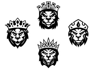 Heraldry lions with crowns